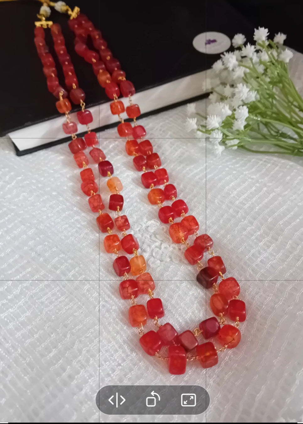 Box type natural stone neckpiece - NS20