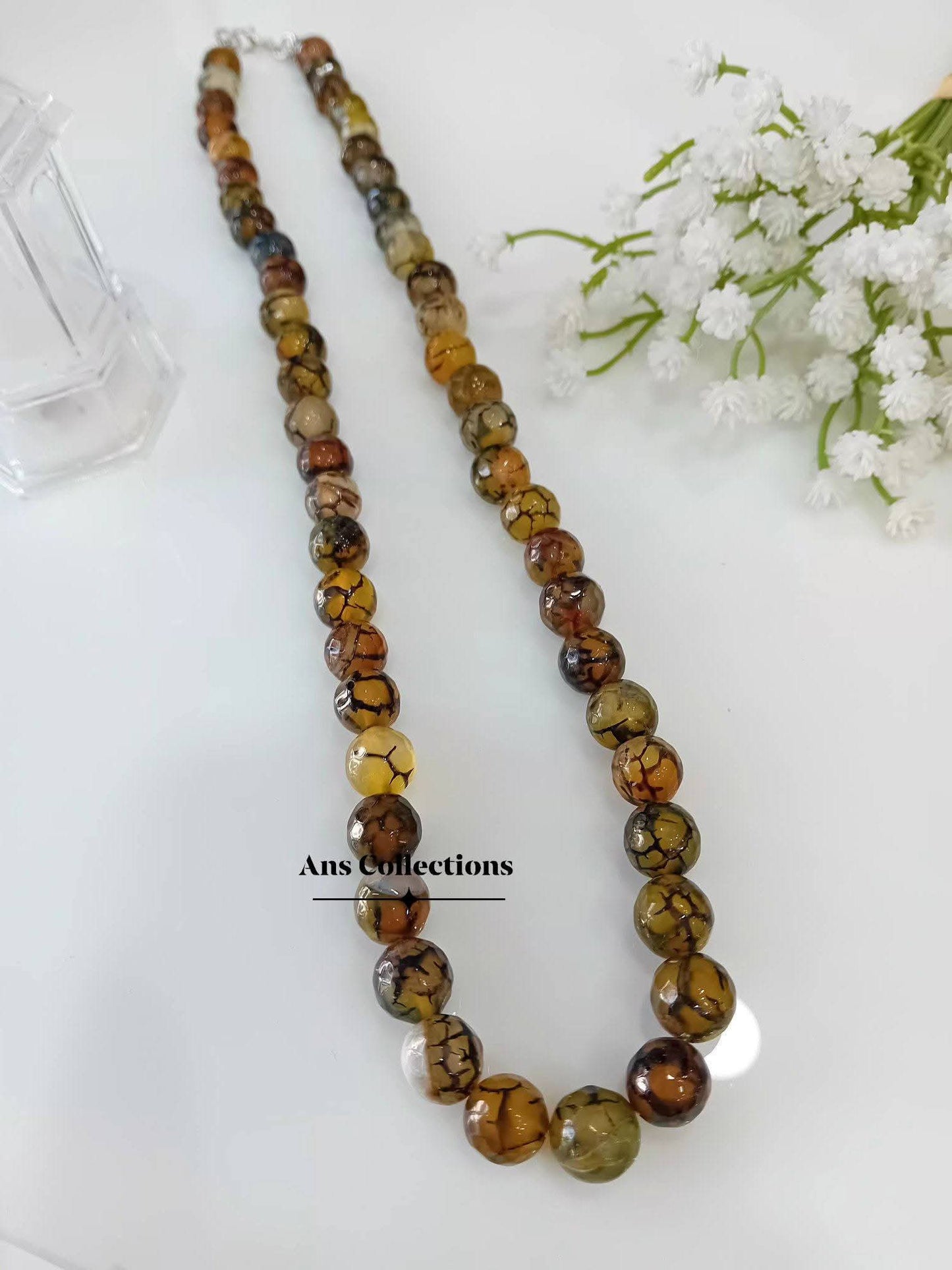 Onyx stone beaded neckpiece