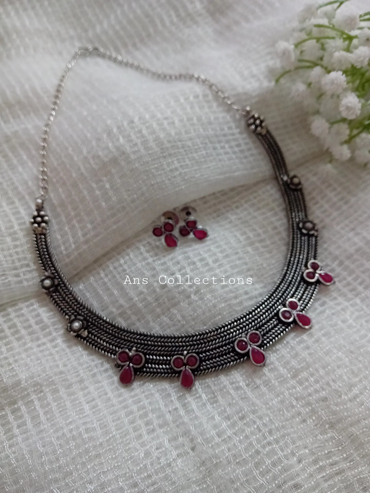 Oxidised metal jewellery