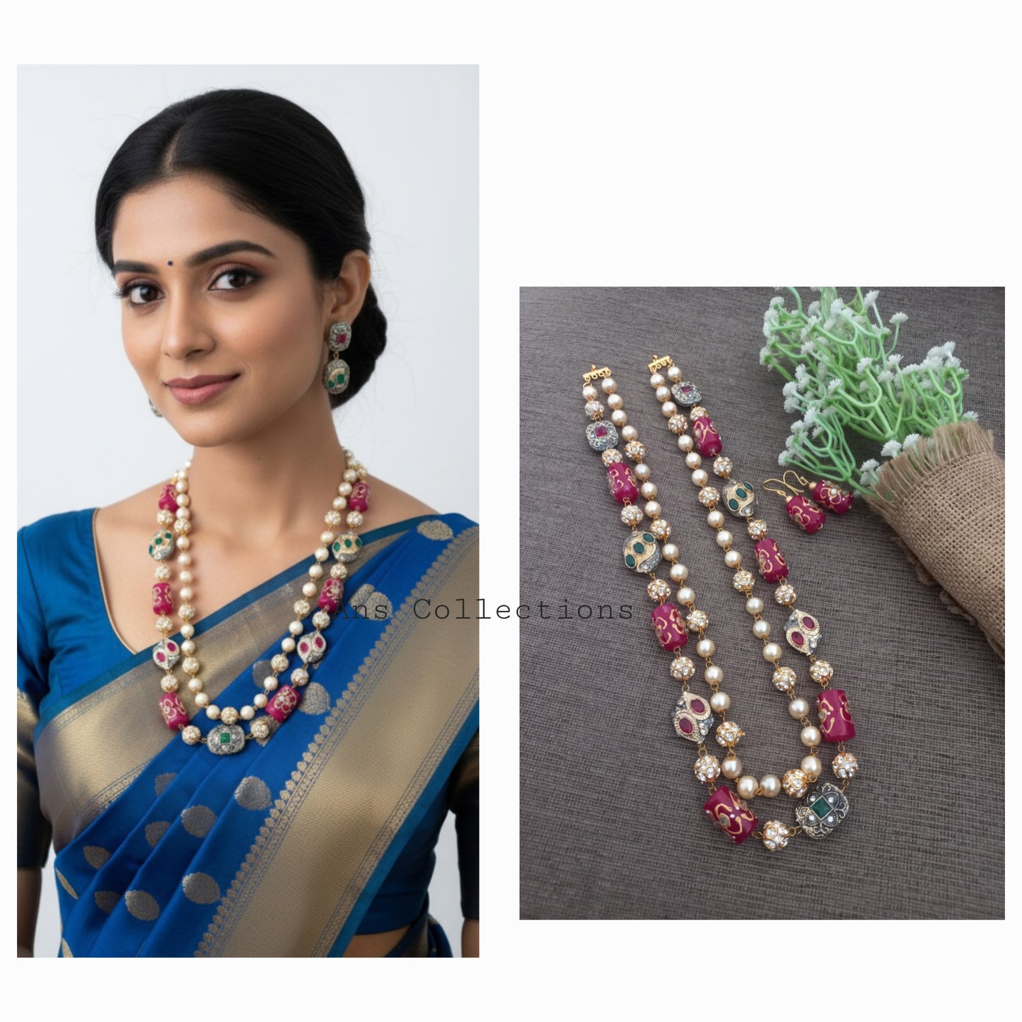 Jaipur style layered neckpiece