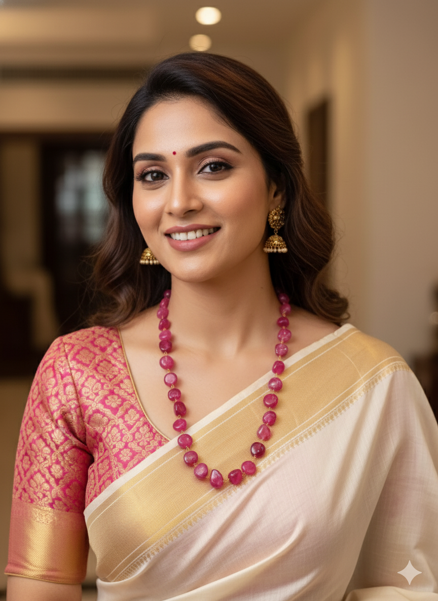 Agate tumble stone beaded neckpiece