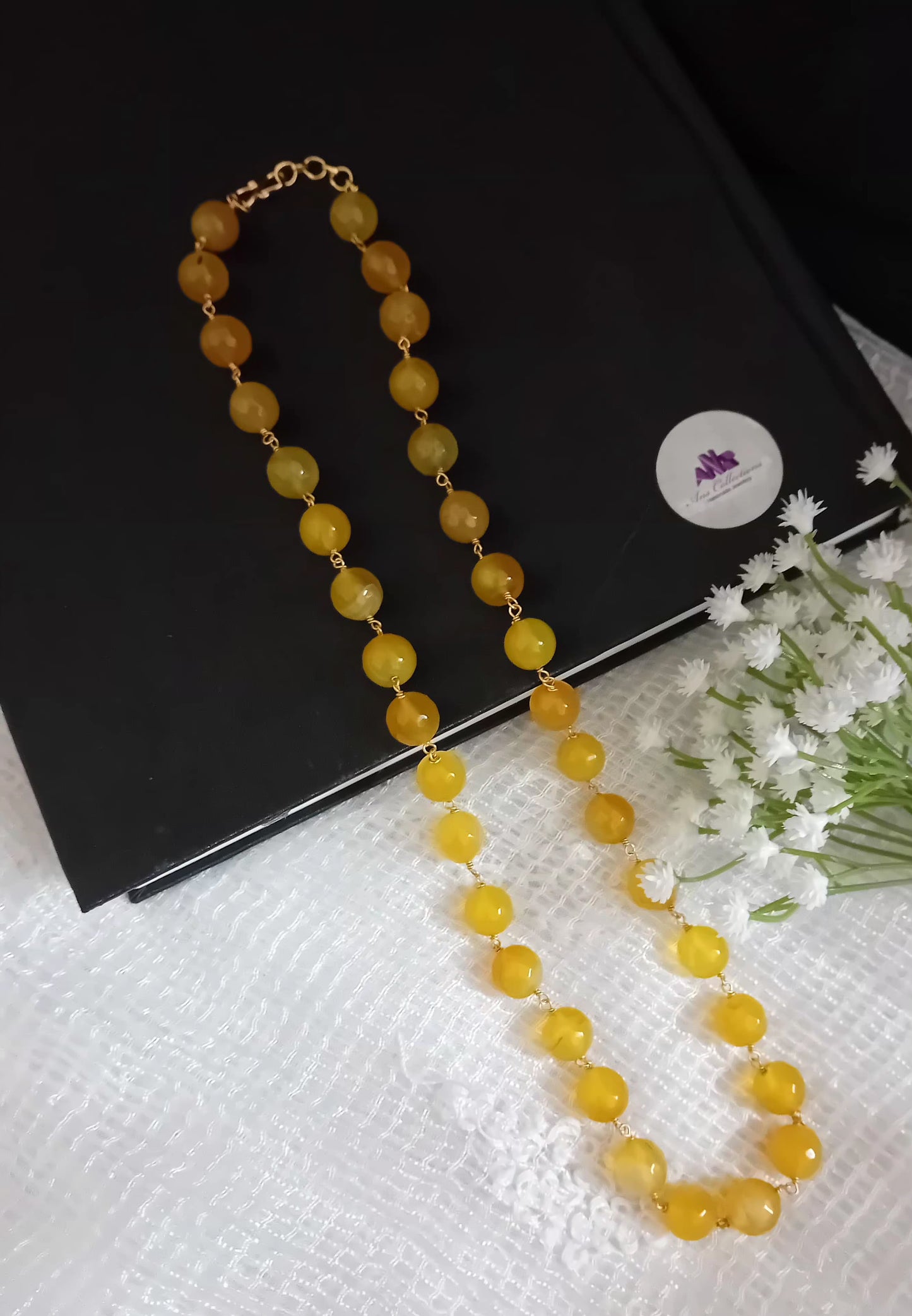 Onyx stone beaded neckpiece -OS15