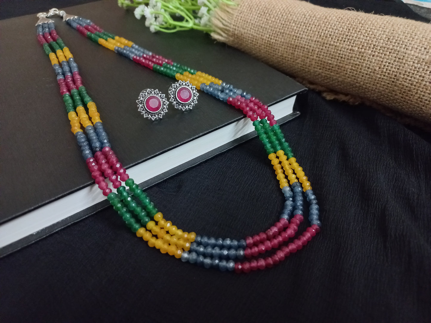 Multicolour onyx neckpiece
