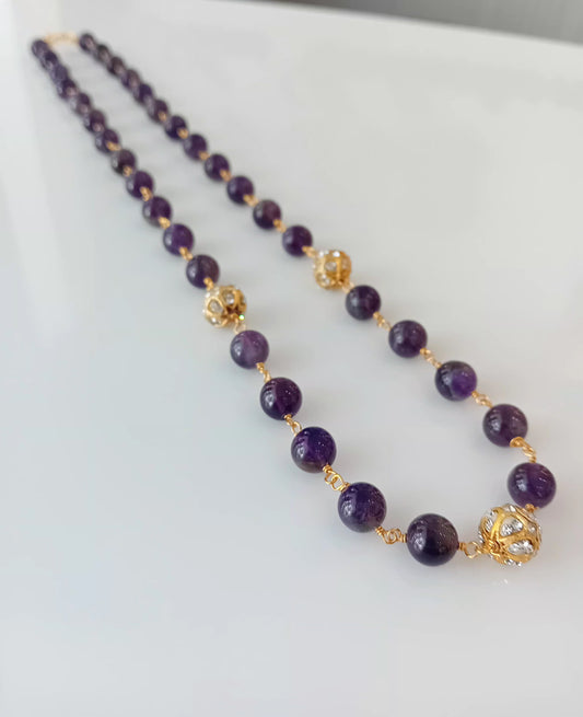 Amethyst stone beaded neckpiece
