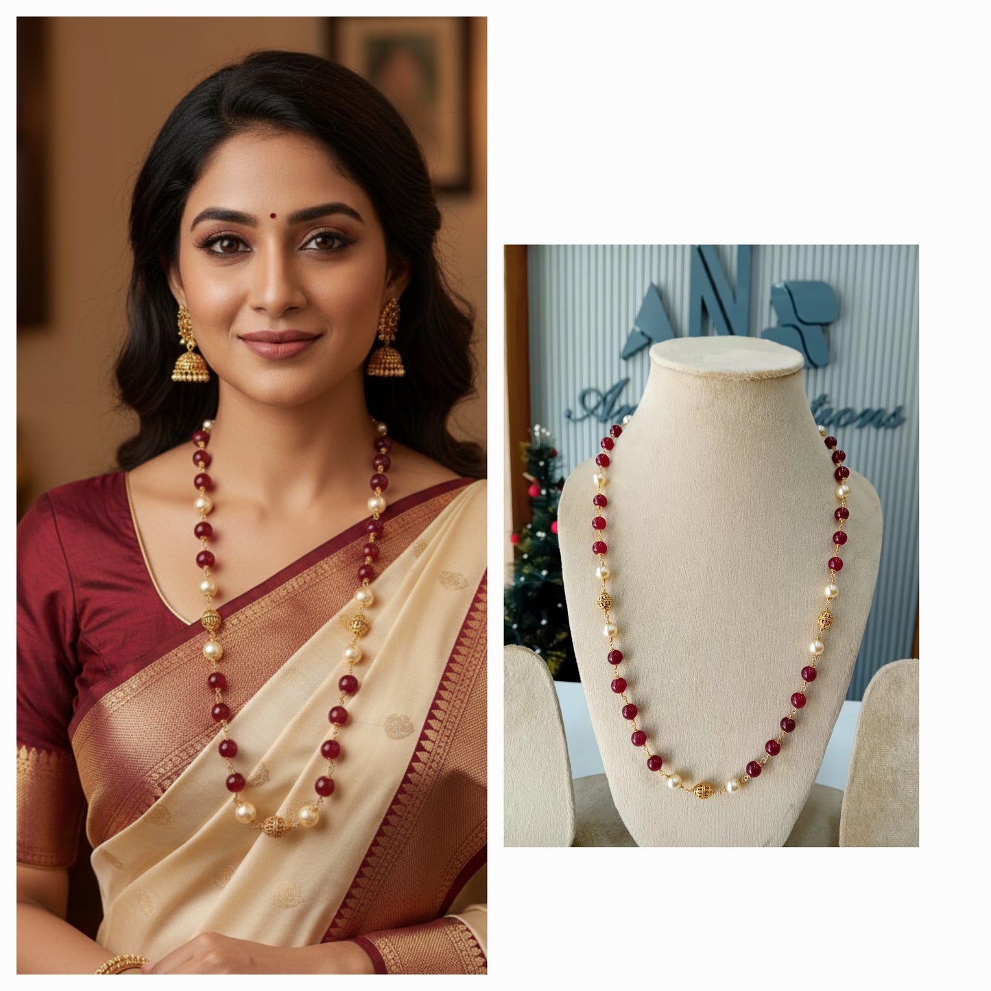 Stone beaded neckpiece