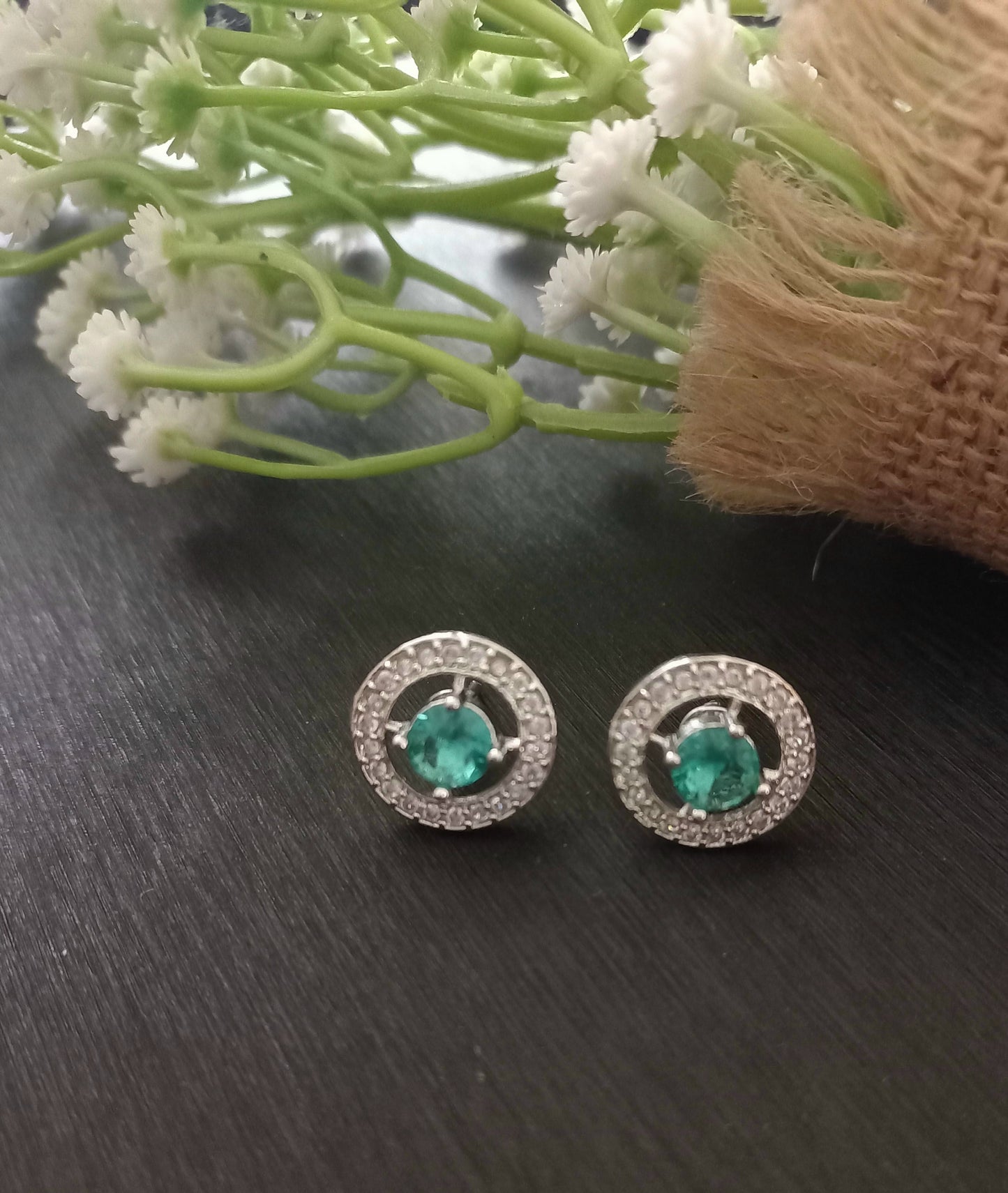 Earring( pastel green, blue, dark green)