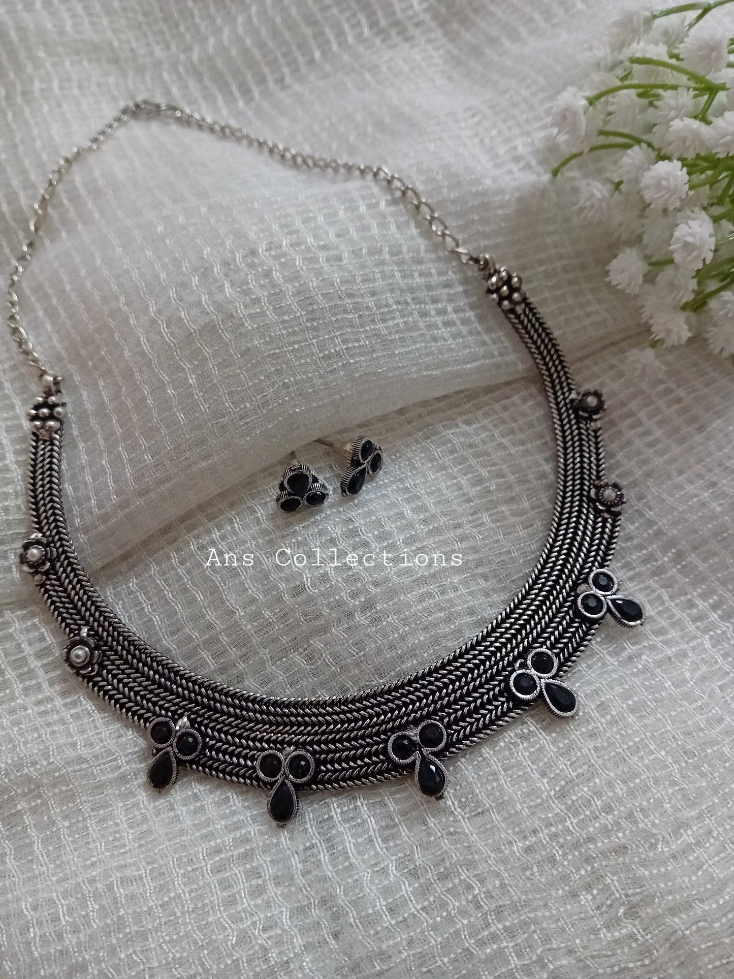 Oxidised metal jewellery
