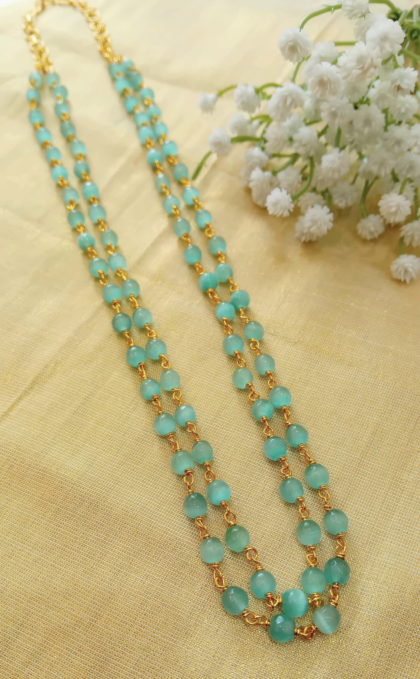 Monalisa stone beaded neckpiece