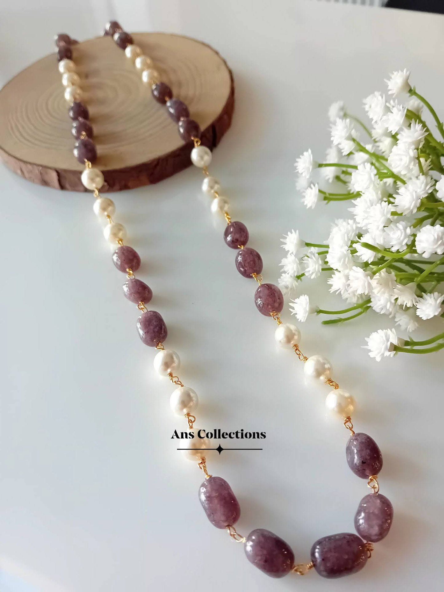 Quartz beaded neckpiece