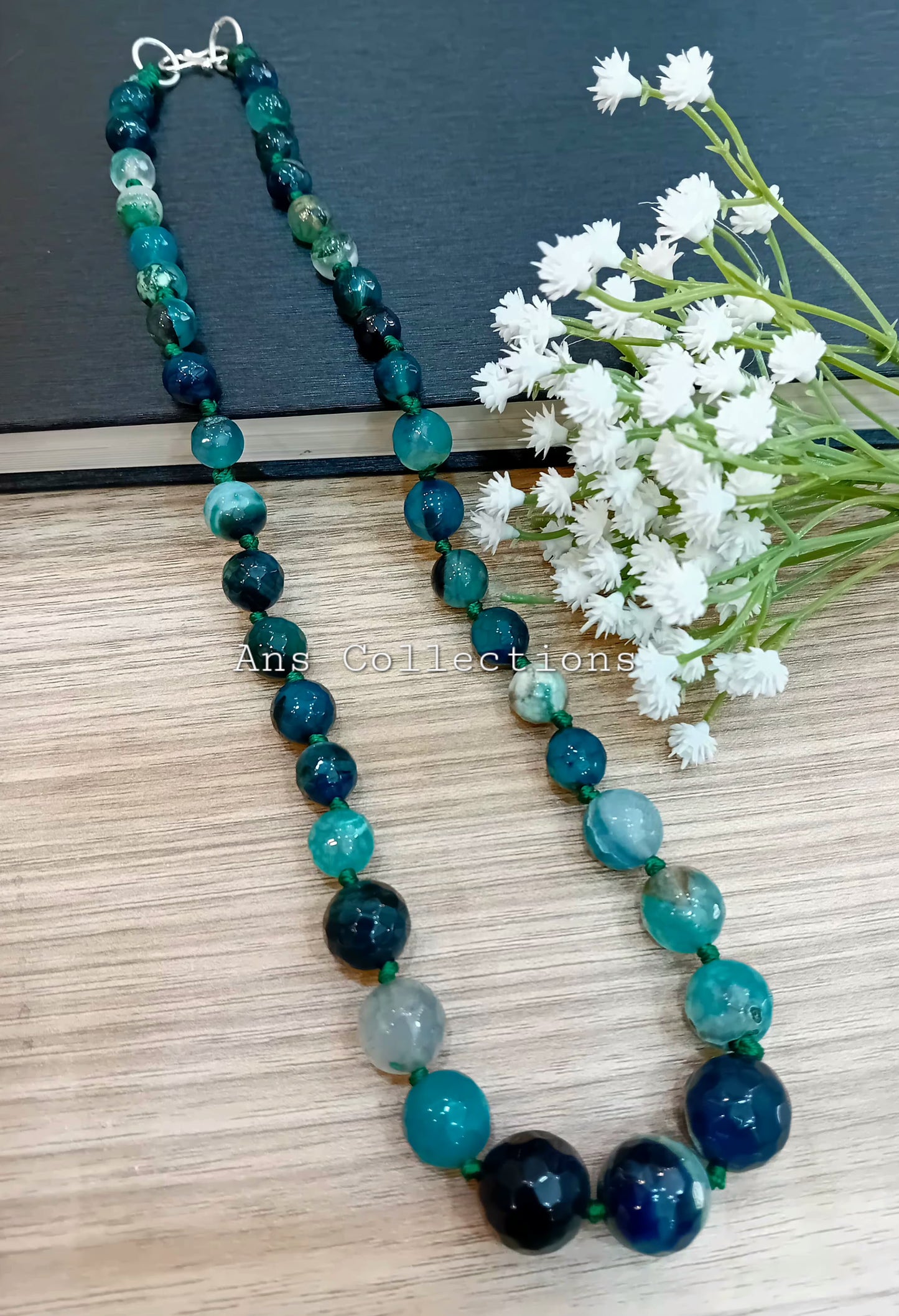 Onyx stone beaded neckpiece