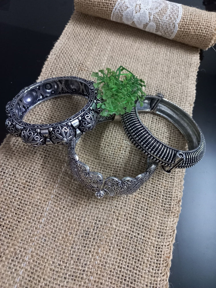 oxidized metal bangle