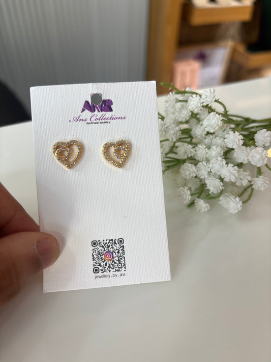 Heart shaped Ad stone gold plated