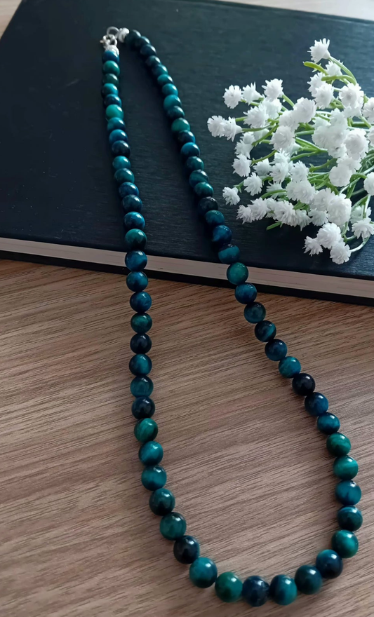 Blue tiger eye beaded Neckpiece