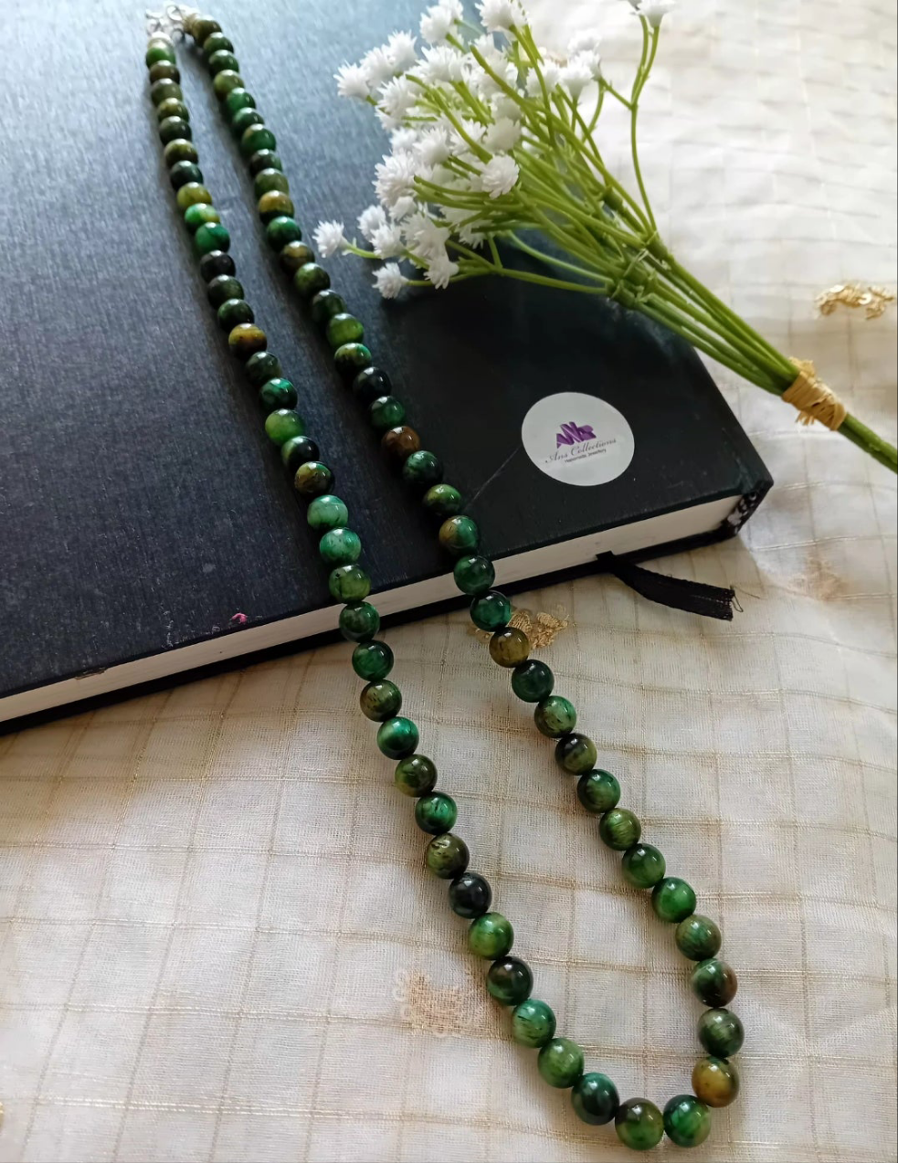 Green tiger eye neckpiece