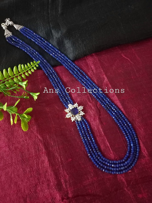 Three layered blue agate with side pendant