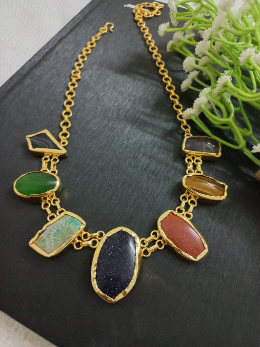 Uncut stone neckpiece