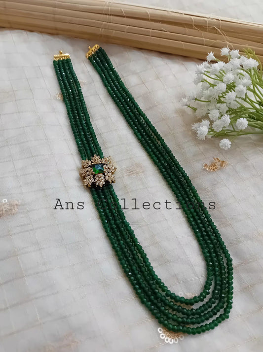 Onyx neckpiece with side brooch design -ANS05