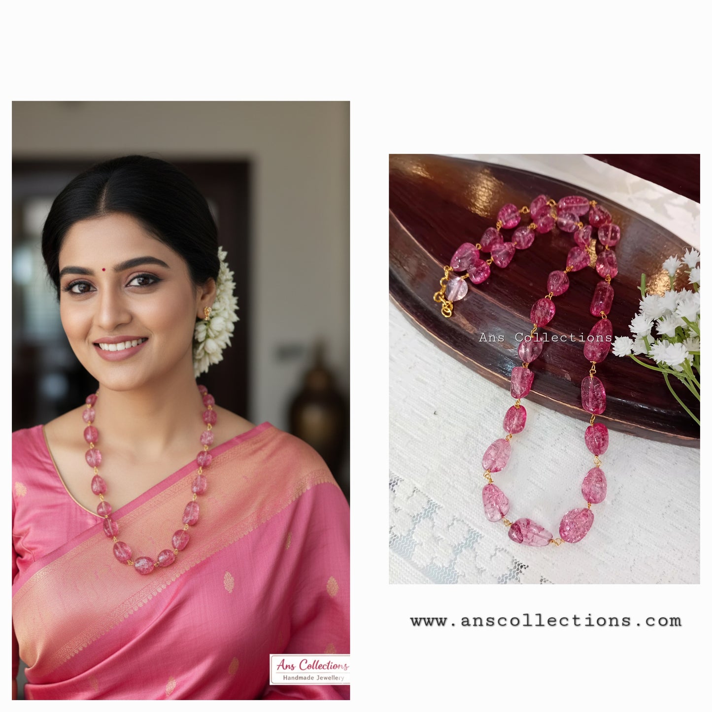 Crackle quartz beaded neckpiece