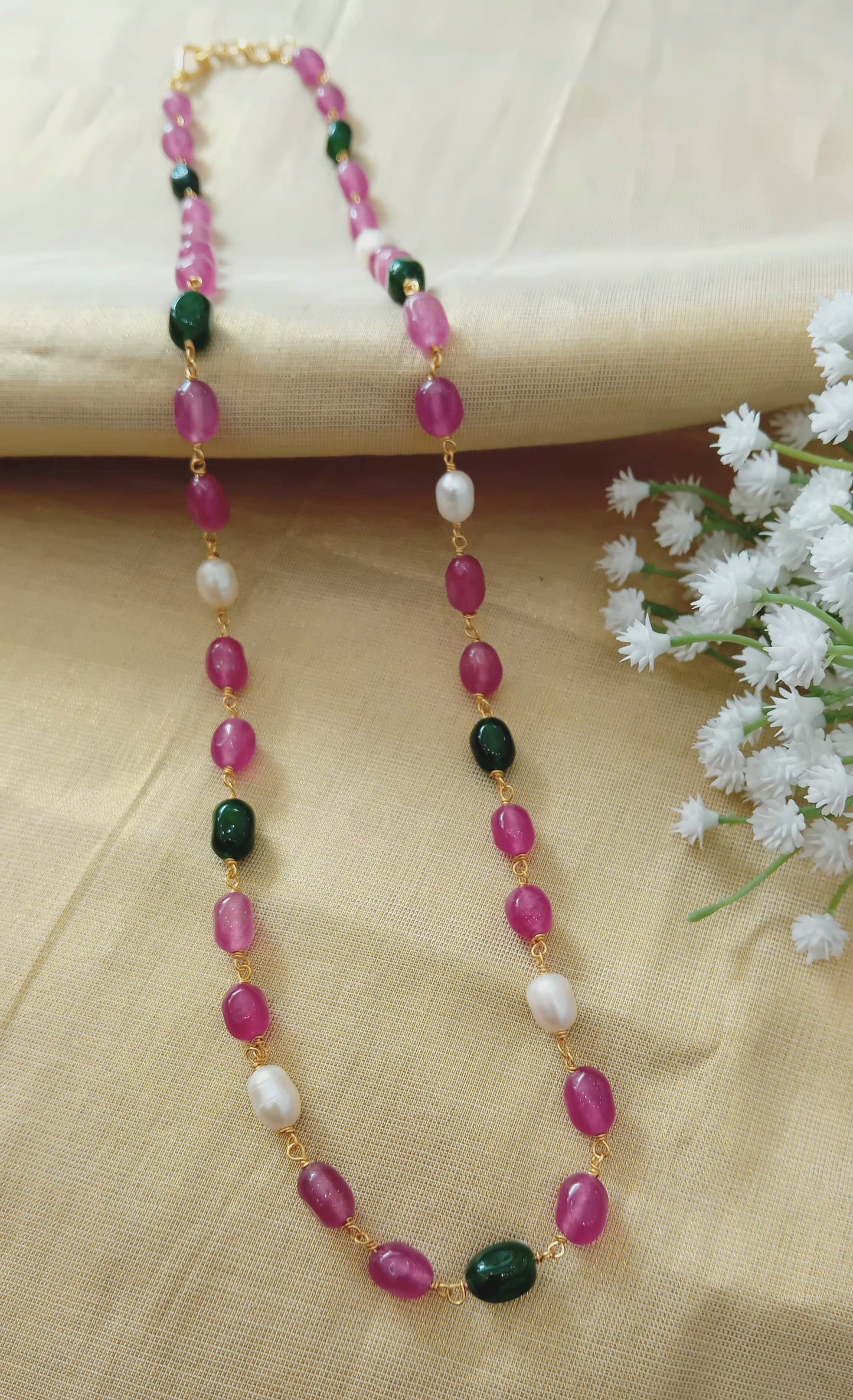 Quartz beaded neckpiece