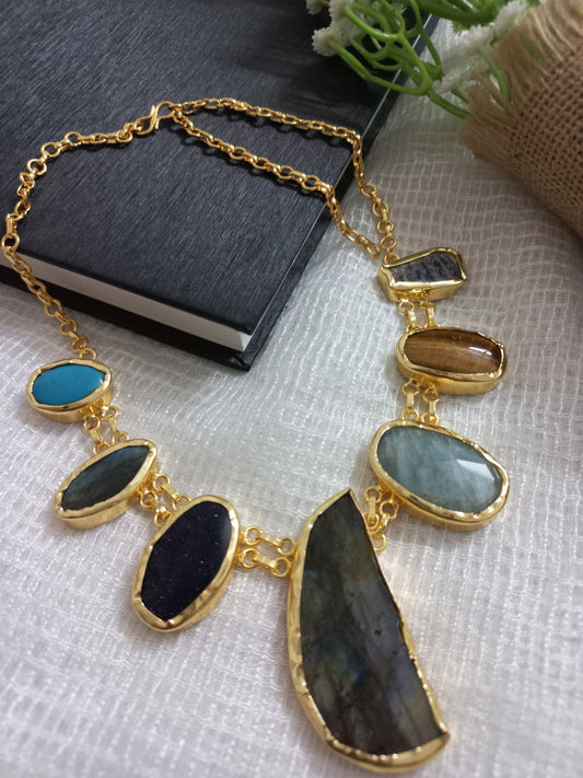Uncut stone neckpiece