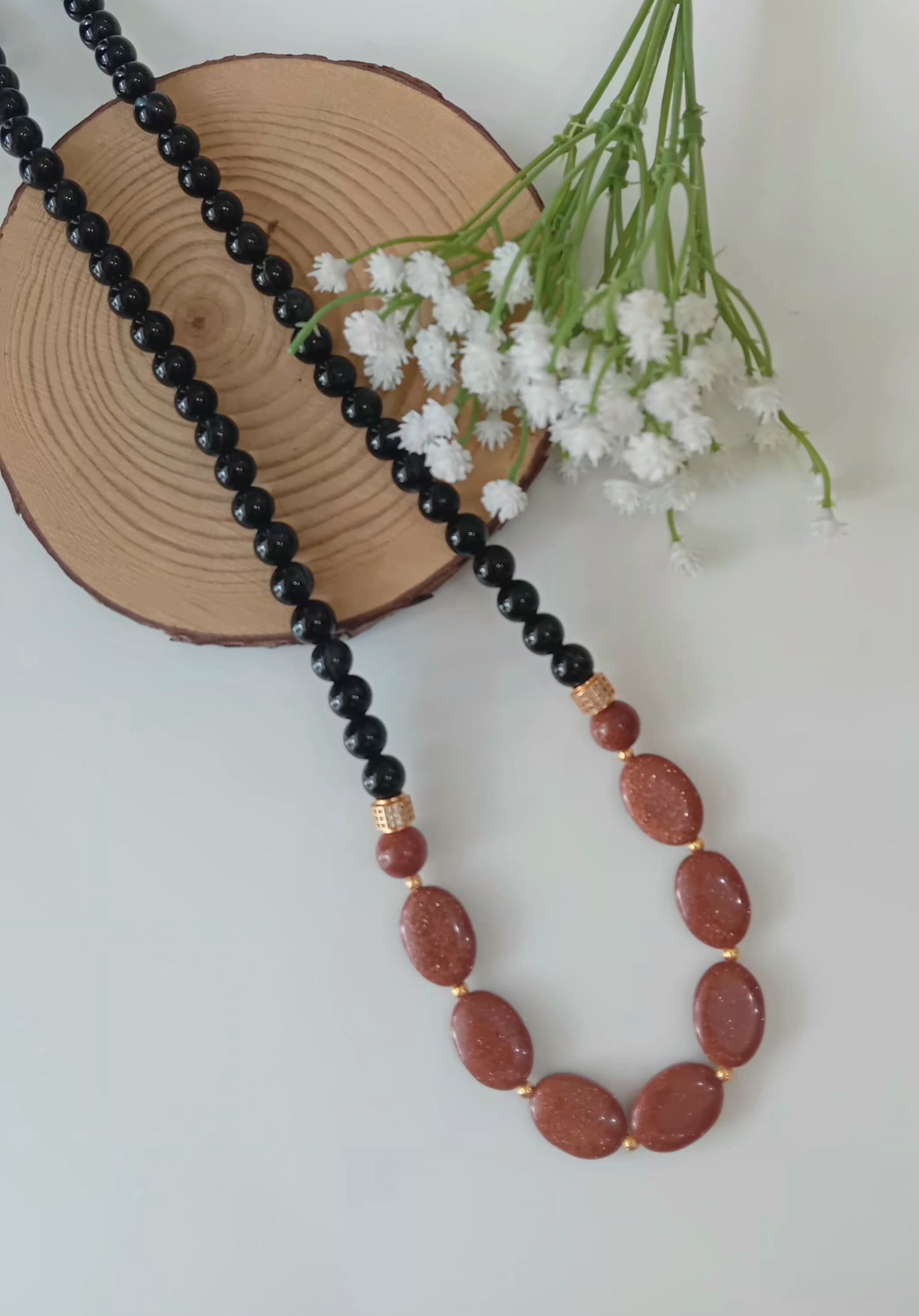 Sandstone with black hakik sulaimani stone