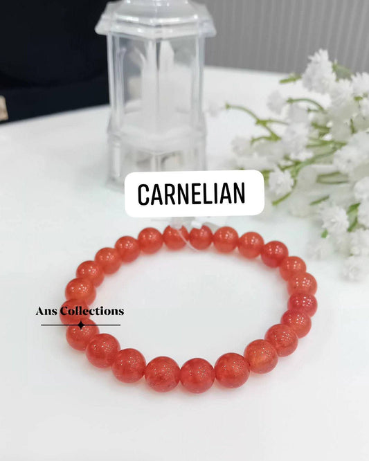 Carnelian stone beaded bracelet