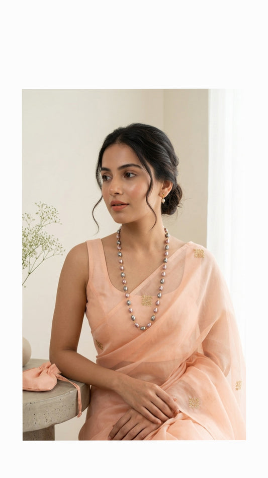 Japanese shell pearl drop neckpiece