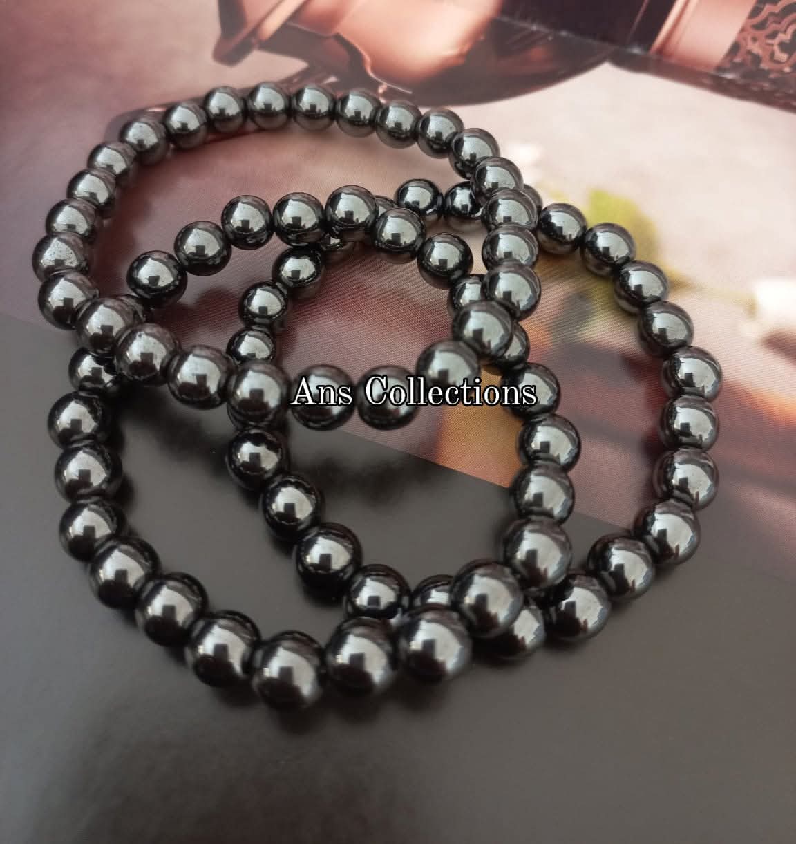 Hematite stone beaded bracelet