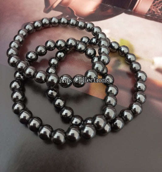 Hematite stone beaded bracelet