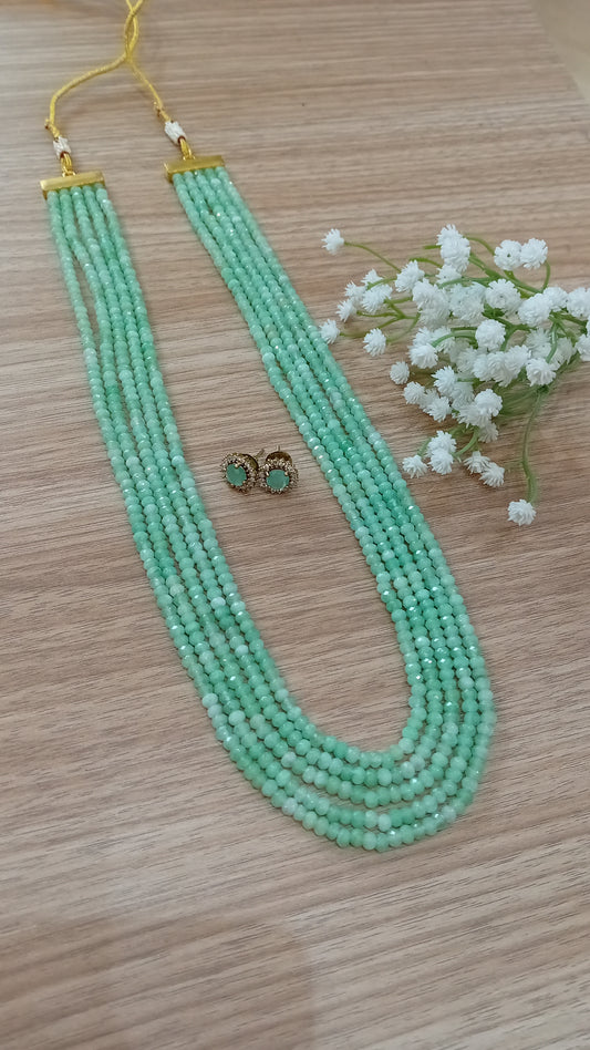 Onyx beaded neckpiece 5 layer