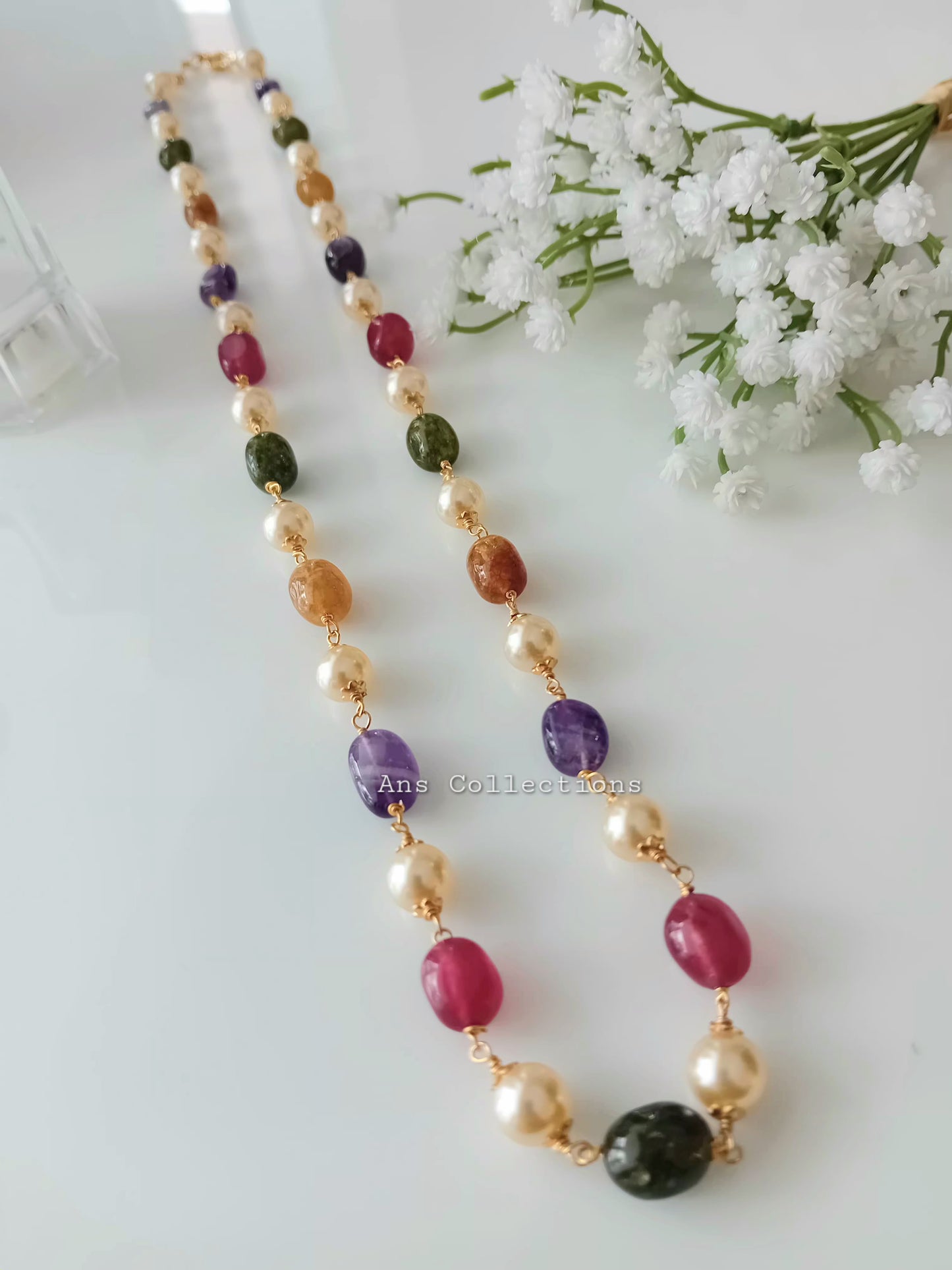 Multicolour beaded neckpiece