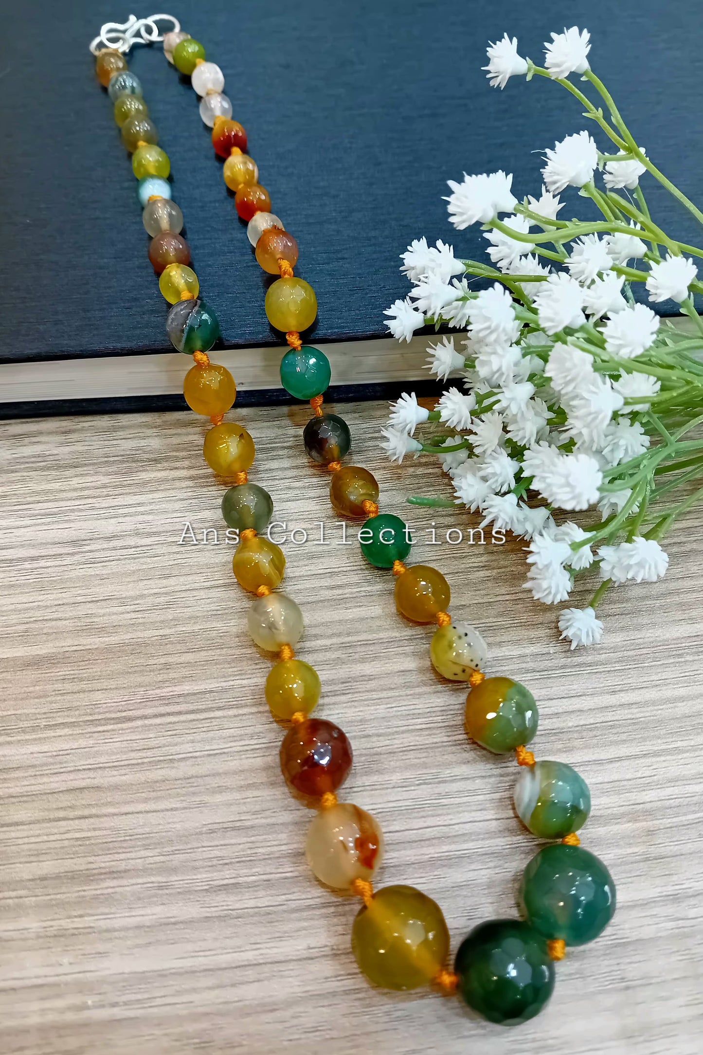 Onyx stone beaded neckpiece