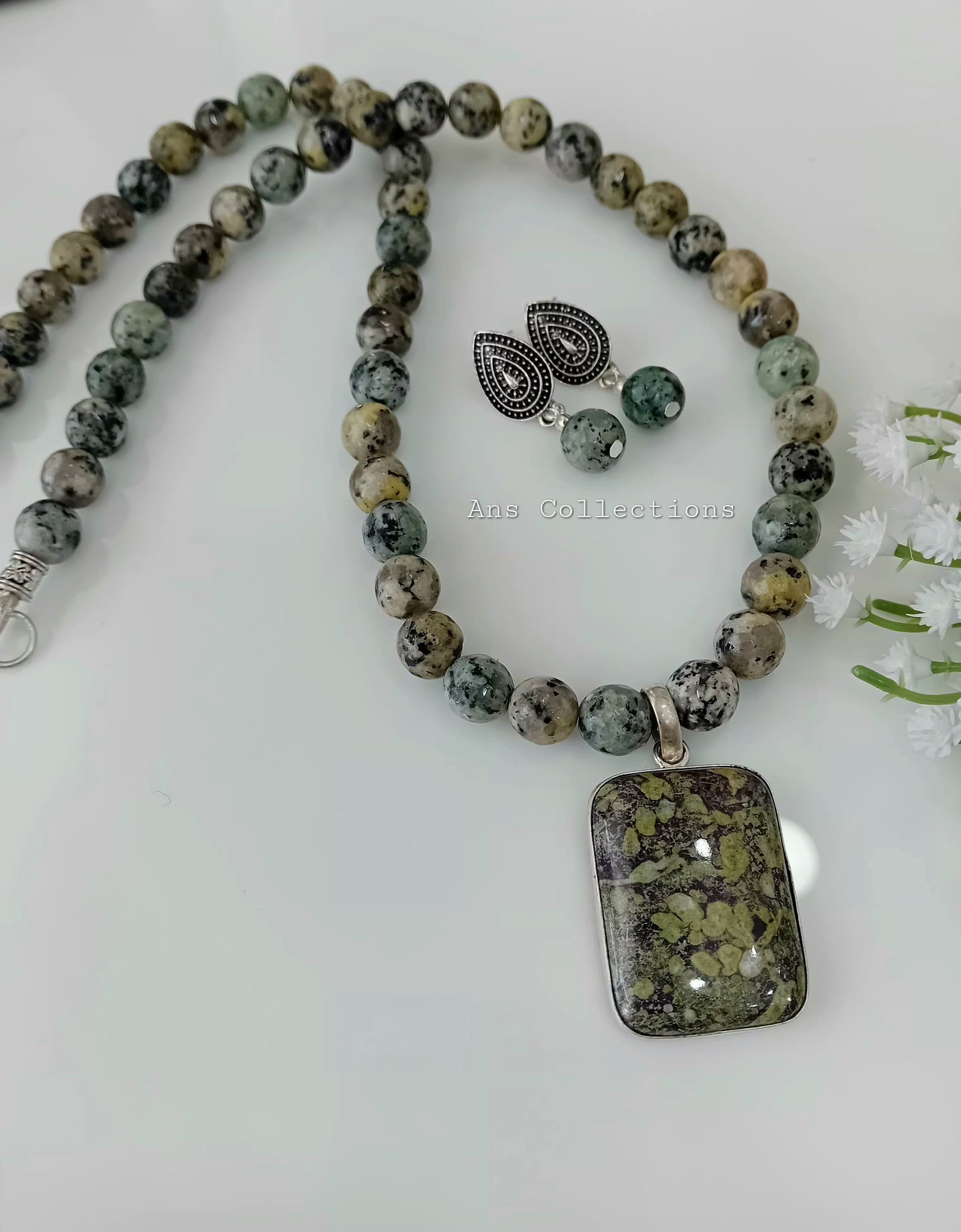 Kiwi jasper natural stone jewellery