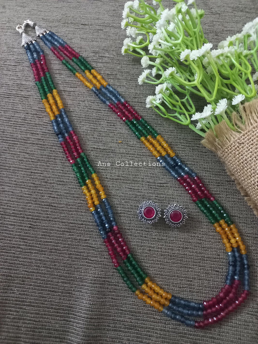Multicolour onyx neckpiece