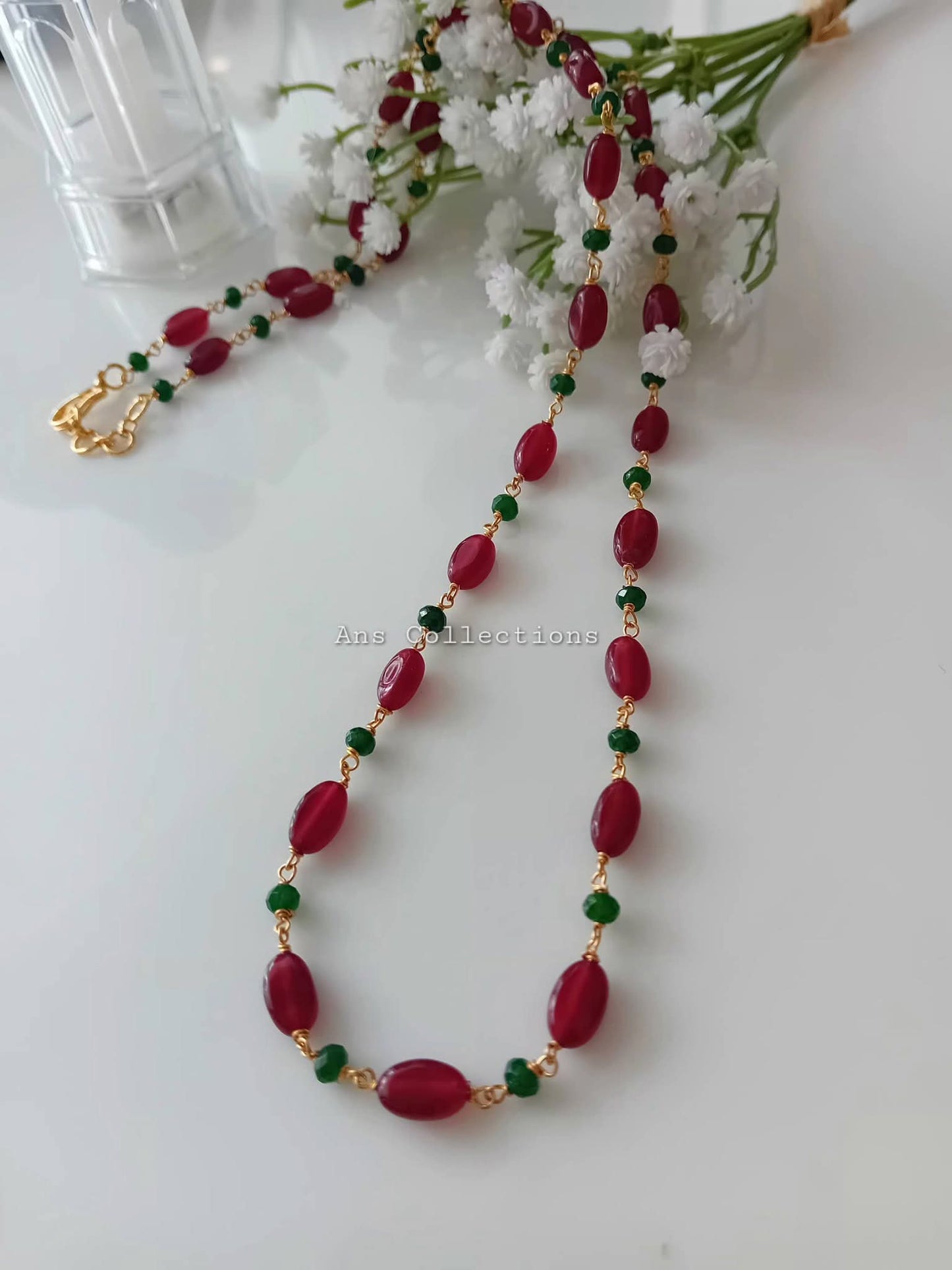 Wire looped jewellery natural stone