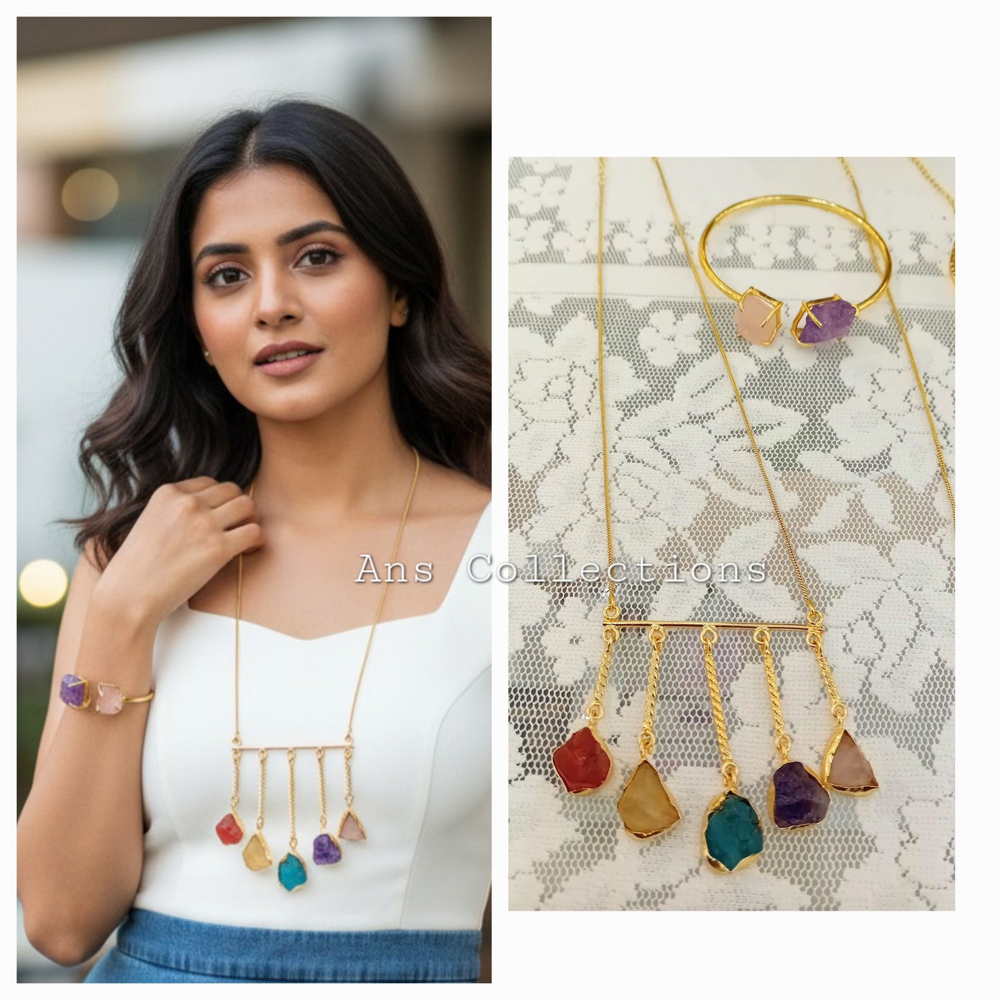 Uncut stone jewellery