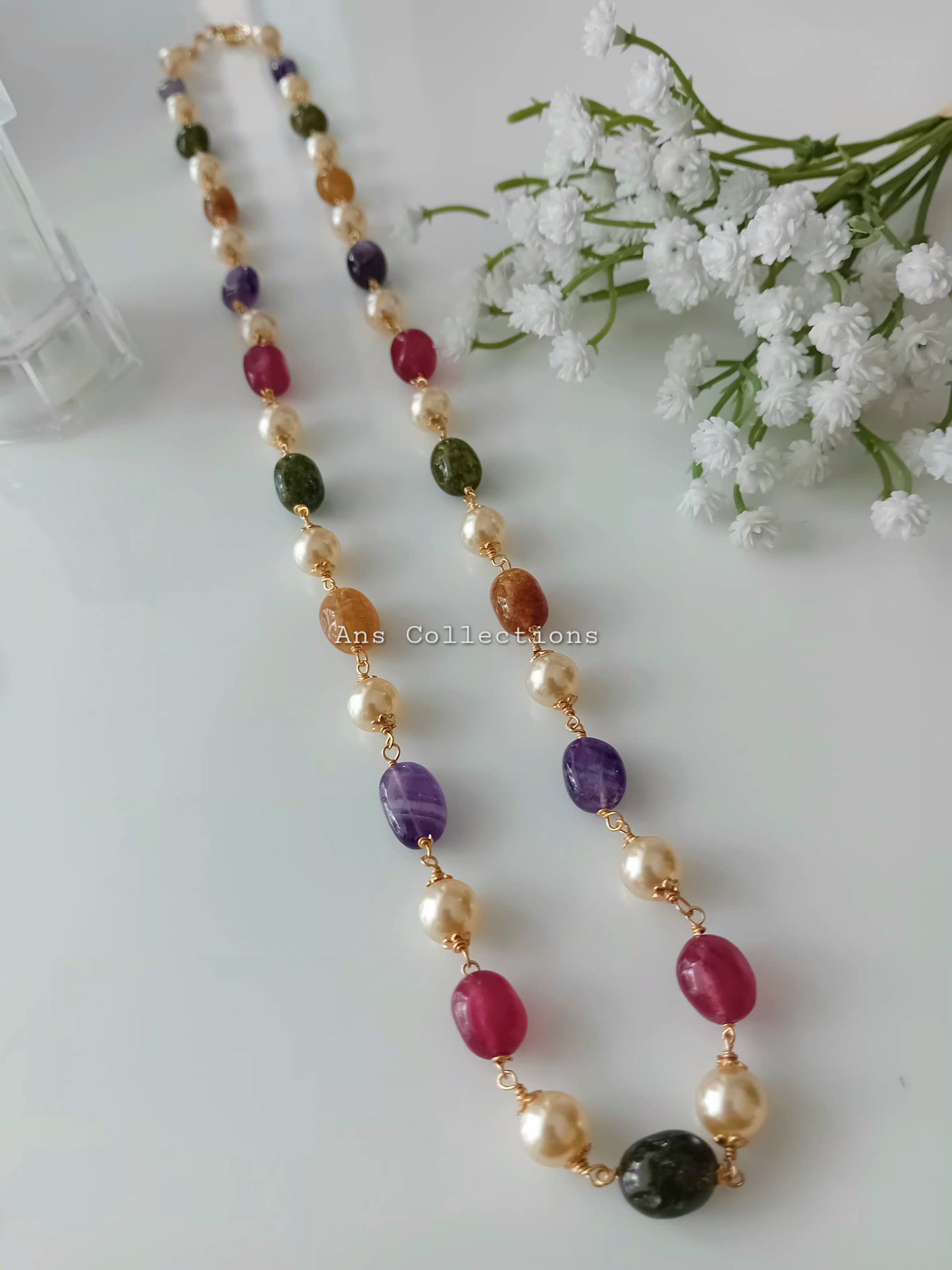 Multicolour beaded neckpiece