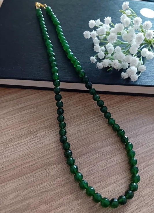 green stone beaded neckpiece