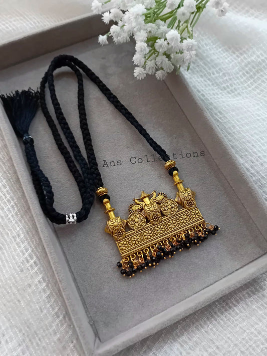 Braided thread with antique finish pendant -ANS07
