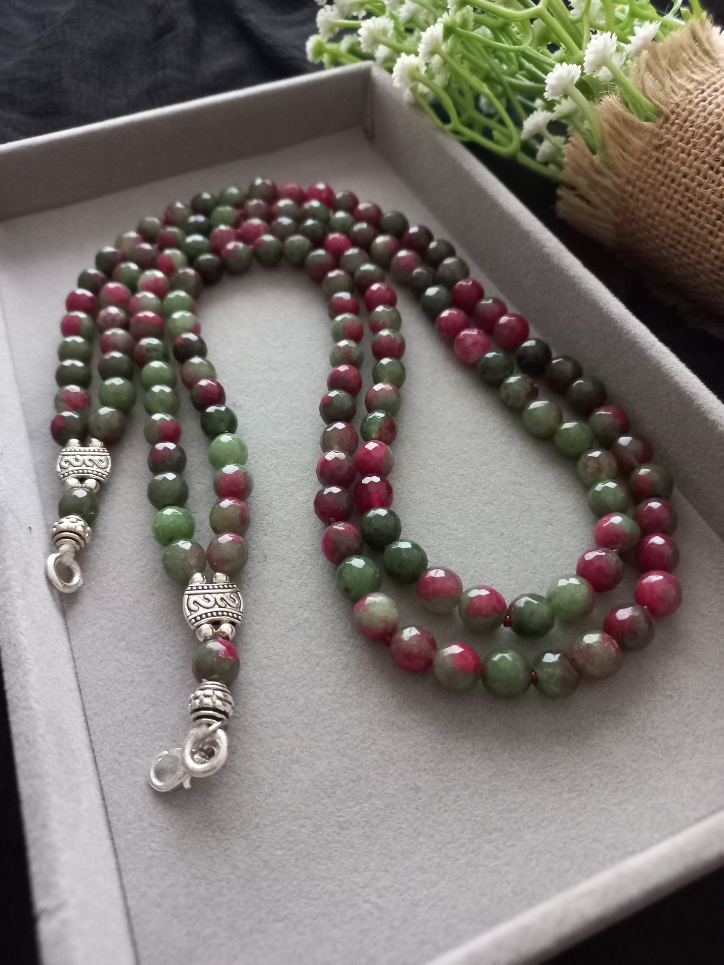 Agate stone two layer neckpiece