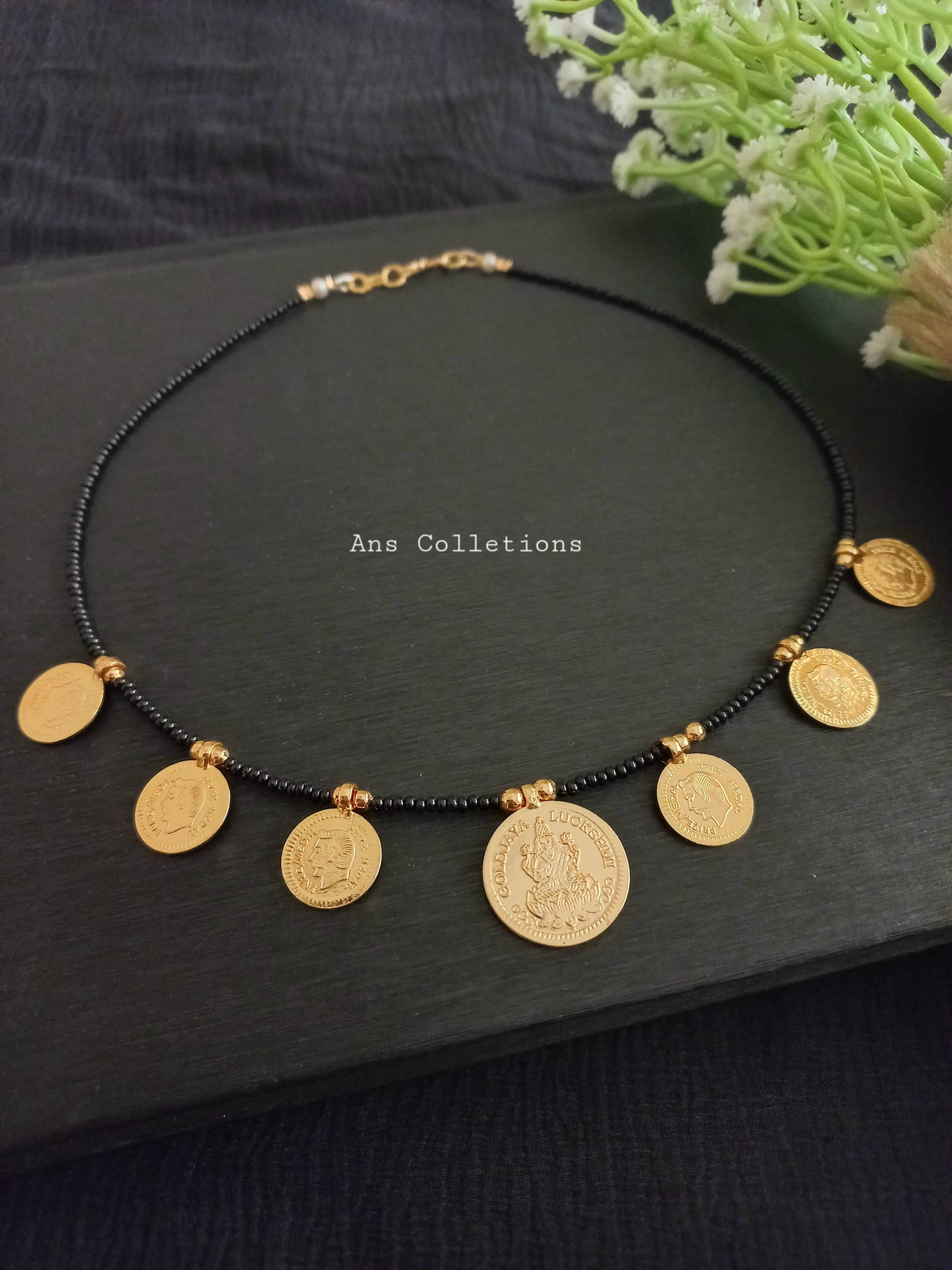 Gold plated coin necklace