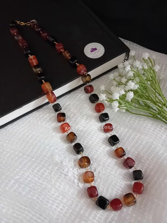 Box type natural stone neckpiece -NS21