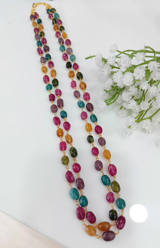Multi colour quartz beaded neckpiece