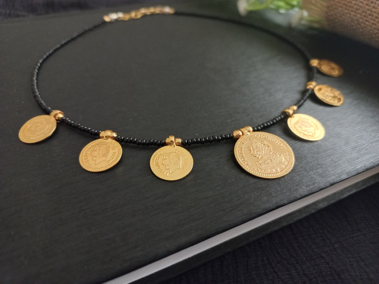 Gold plated coin necklace