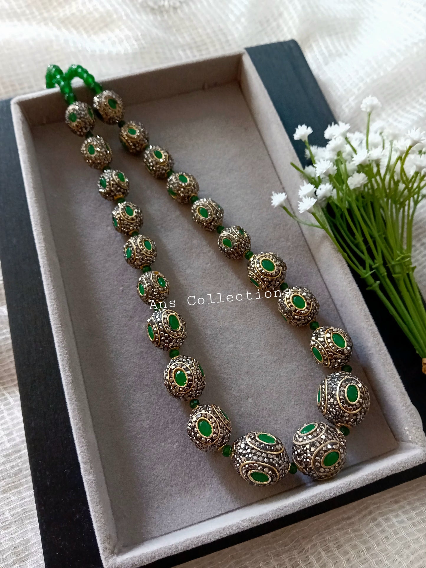 Hand-made big size beaded Neckpiece- ANS08