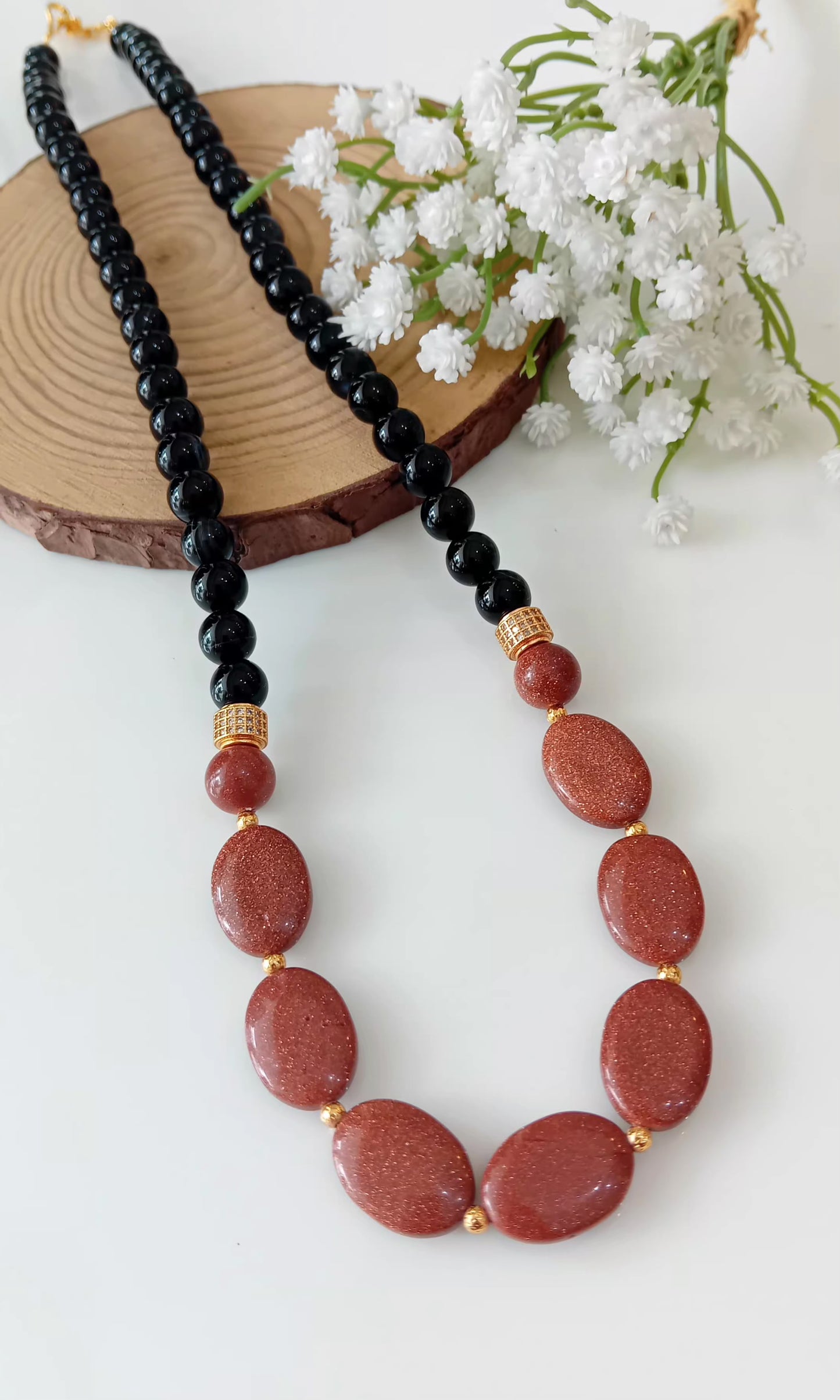 Sandstone with black hakik sulaimani stone