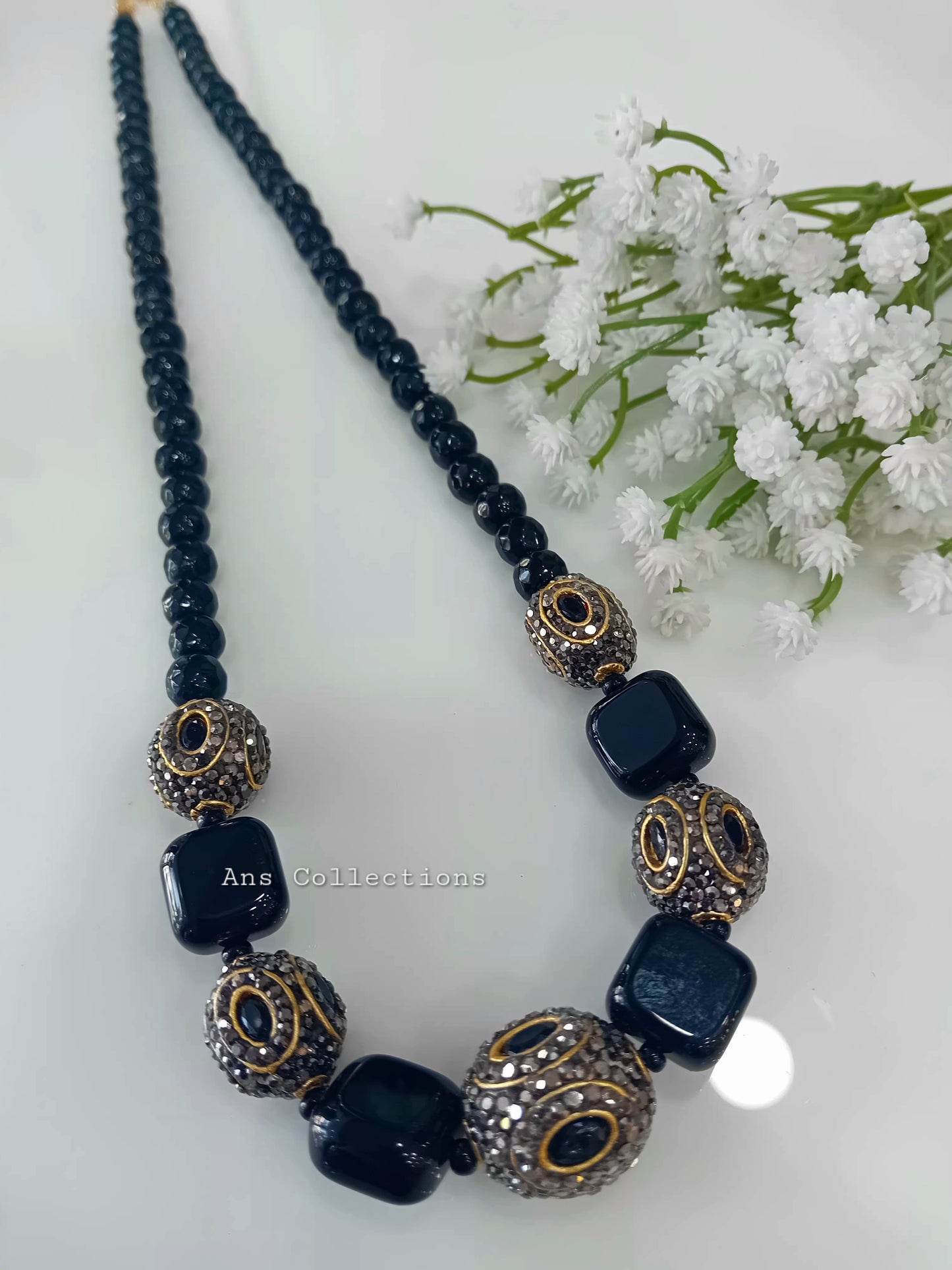 Black beaded neckpiece