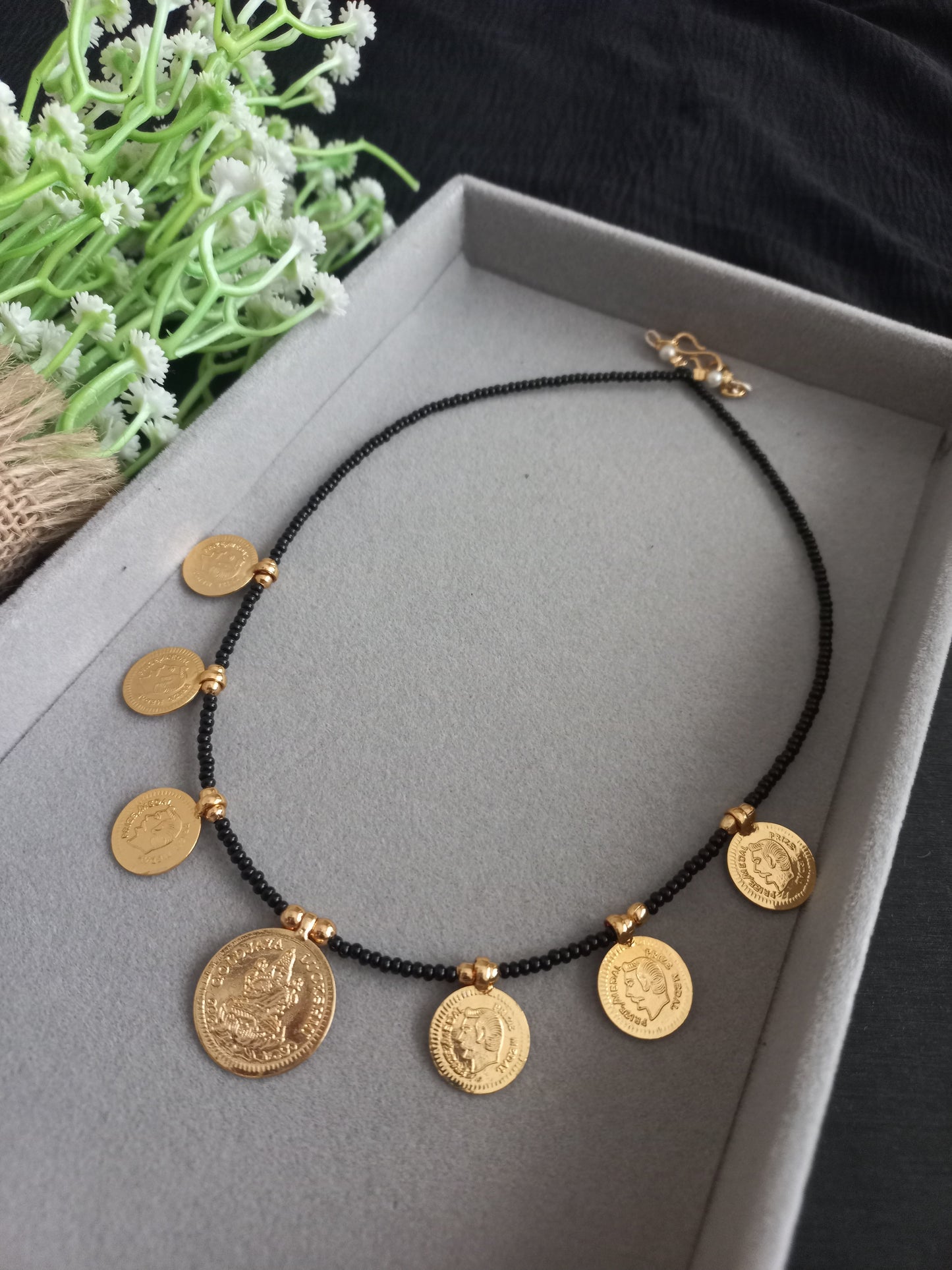 Gold plated coin necklace
