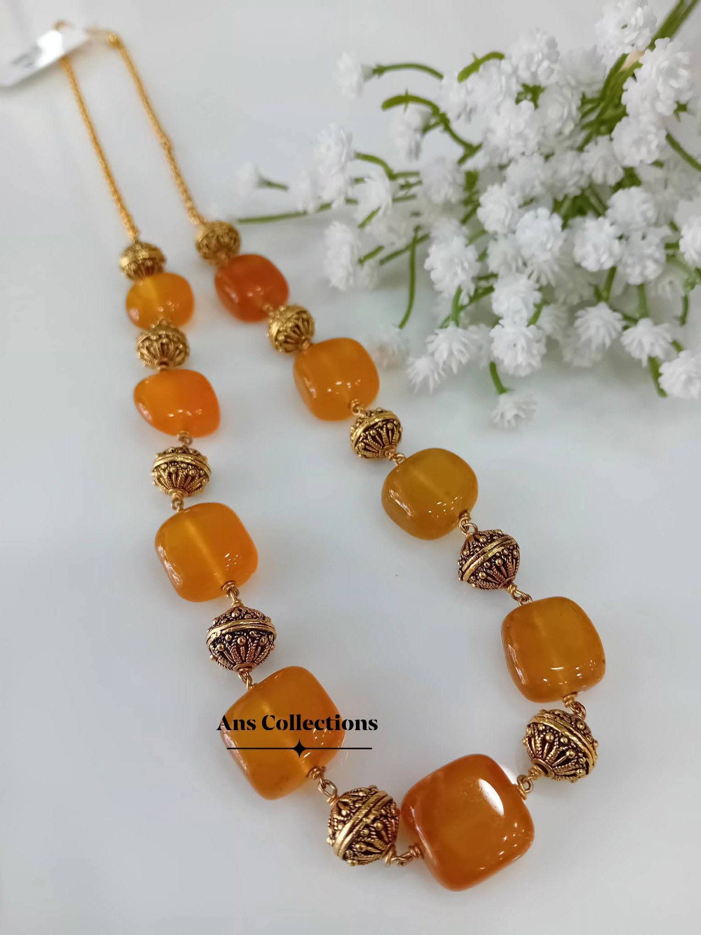 Natural stone beads with nakshi balls