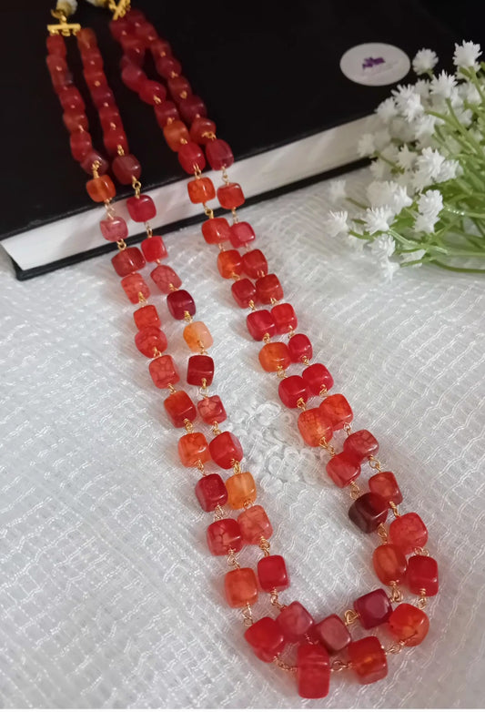 Box type natural stone neckpiece - NS20